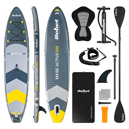 Set placă gonflabilă stand up paddle 350 × 81 × 15 cm cu scaun caiac Rebel RBA-4501