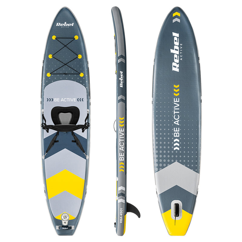 Set placă gonflabilă stand up paddle 350 × 81 × 15 cm cu scaun caiac Rebel RBA-4501
