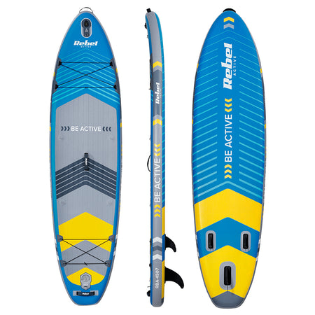 Set placă gonflabilă stand up paddle cu scaun caiac 335×84×15 cm Rebel RBA-4507-BL