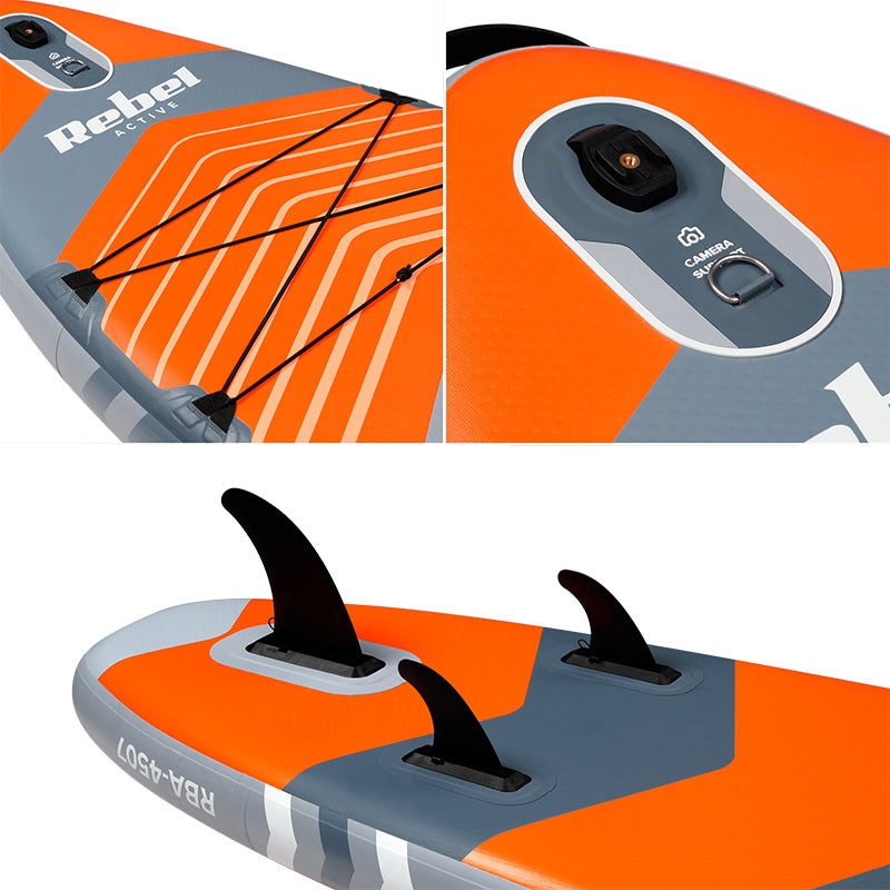 Set placă gonflabilă stand up paddle cu scaun caiac 335 × 84 × 15 cm Rebel RBA-4507-OR