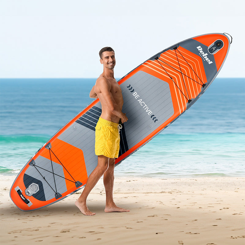 Set placă gonflabilă stand up paddle cu scaun caiac 335 × 84 × 15 cm Rebel RBA-4507-OR