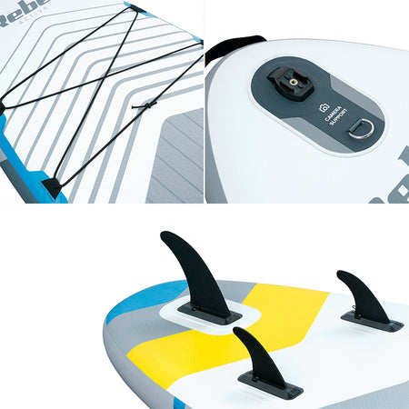 Placă gonflabilă stand up paddle SUP set complet cu vâslă și scaun caiac, 335 × 84 cm, Rebel RBA-4507-WH