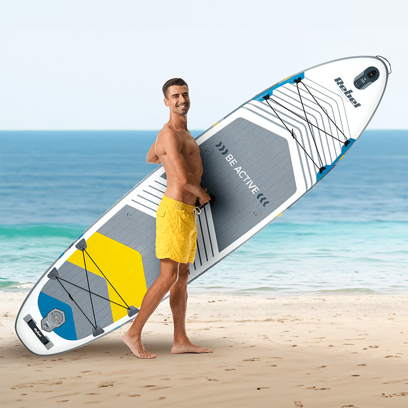Placă gonflabilă stand up paddle SUP set complet cu vâslă și scaun caiac, 335 × 84 cm, Rebel RBA-4507-WH