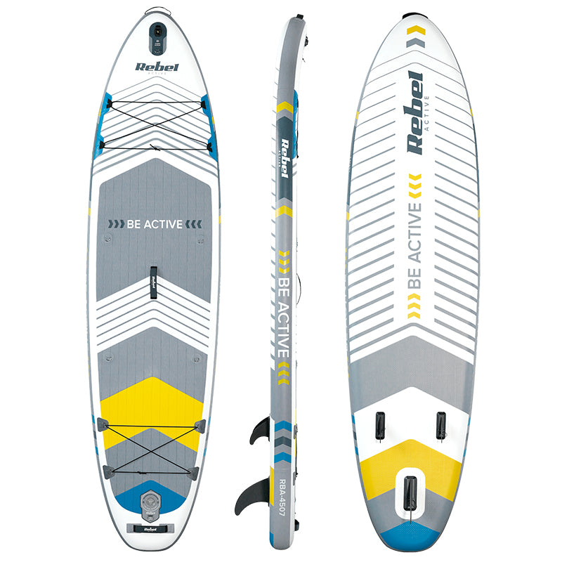 Placă gonflabilă stand up paddle SUP set complet cu vâslă și scaun caiac, 335 × 84 cm, Rebel RBA-4507-WH