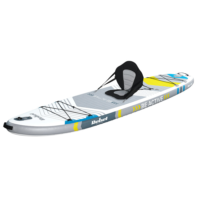 Placă gonflabilă stand up paddle SUP set complet cu vâslă și scaun caiac, 335 × 84 cm, Rebel RBA-4507-WH