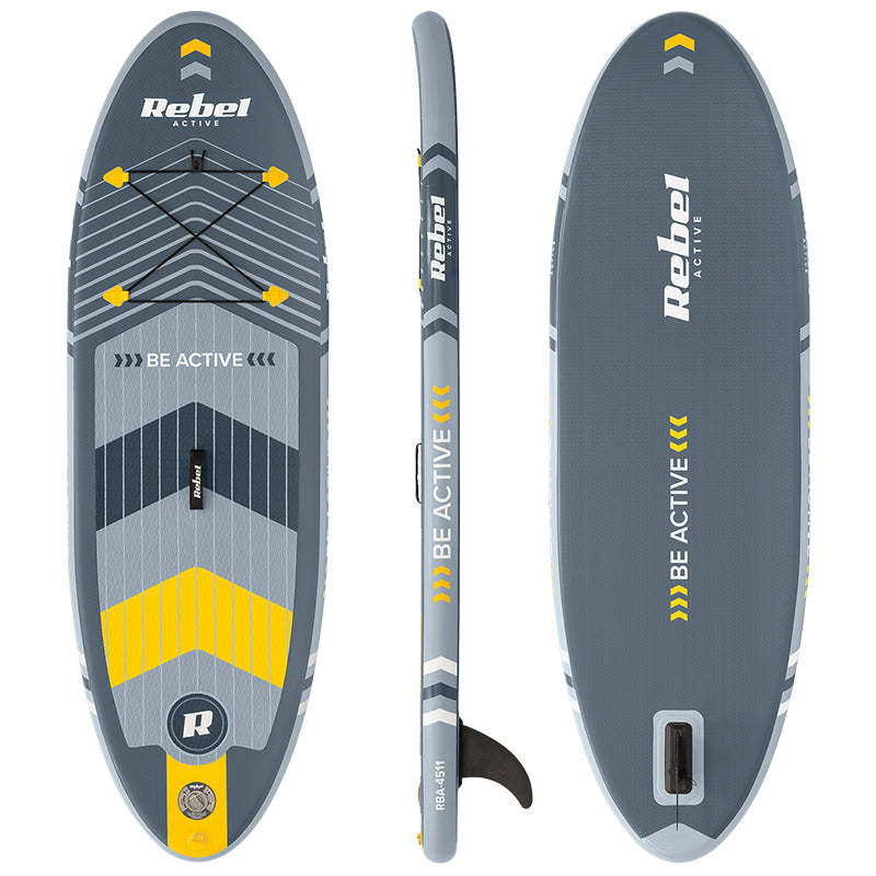 Set placă gonflabilă stand up paddle SUP 244×76×10 cm cu vâslă și pompă Rebel RBA-4511