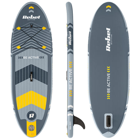 Set placă gonflabilă stand up paddle SUP 244×76×10 cm cu vâslă și pompă Rebel RBA-4511