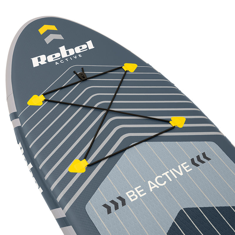 Set placă gonflabilă stand up paddle SUP 244×76×10 cm cu vâslă și pompă Rebel RBA-4511