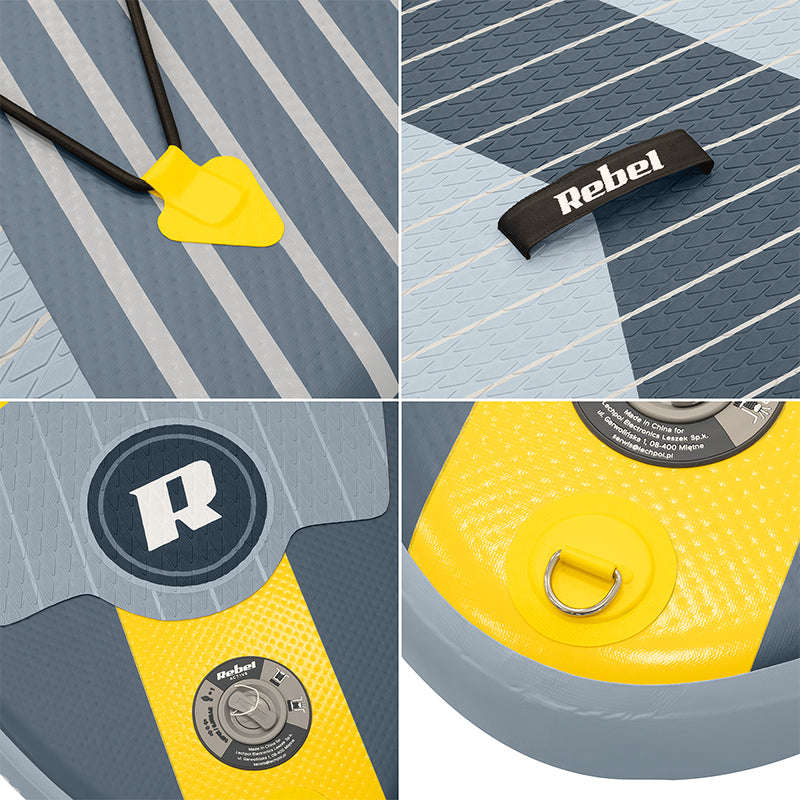 Set placă gonflabilă stand up paddle SUP 244×76×10 cm cu vâslă și pompă Rebel RBA-4511