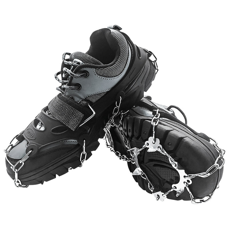 Set de 2 colțari antiderapanți cu lanț pentru bocanci cu 9 colți de 14 mm mărimea L (41-44) Rebel RBA-5000-L