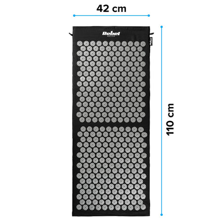 Set saltea de presopunctură cu pernă 110×42 cm din bumbac Rebel RBA-6010-BK