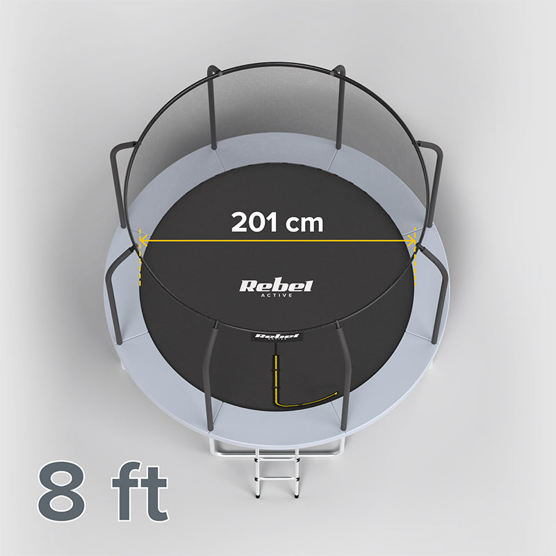 Trambulină cu plasă de siguranță și scară cu diametru de 244 cm Rebel RBA-8001