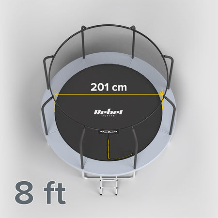 Trambulină cu plasă de siguranță și scară cu diametru de 244 cm Rebel RBA-8001