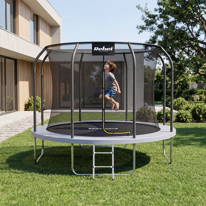 Trambulină cu plasă de siguranță și scară cu diametru de 244 cm Rebel RBA-8001