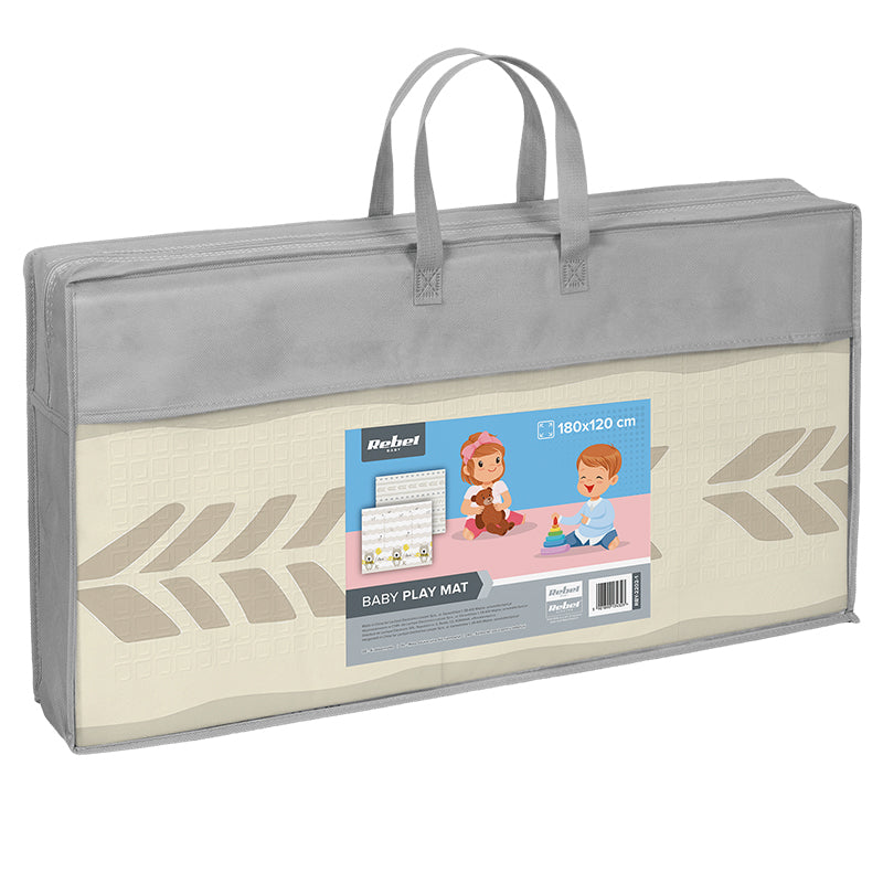 Covoraș de joacă pentru bebeluși pliabil față-verso cu model ursuleți 180 × 120 cm RBY-2202-1