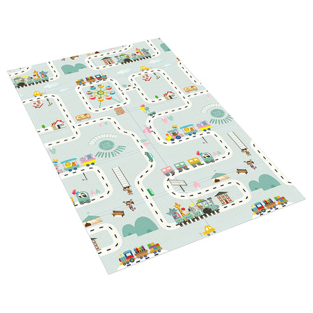 Covoraș de joacă pentru bebeluși pliabil cu model față-verso 180 × 120 cm RBY-2202-2