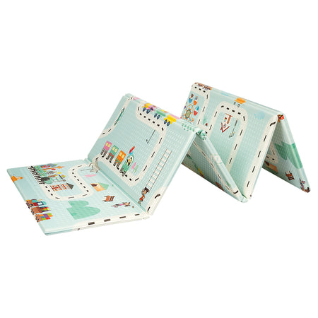 Covoraș de joacă pentru bebeluși pliabil cu model față-verso 180 × 120 cm RBY-2202-2