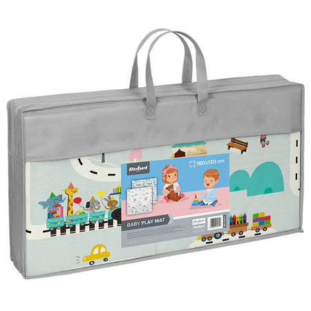 Covoraș de joacă pentru bebeluși pliabil cu model față-verso 180 × 120 cm RBY-2202-2