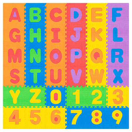 Covoraș educativ puzzle cu alfabet 180 × 180 cm din spumă EVA, 36 piese Rebel RBY-2253-36