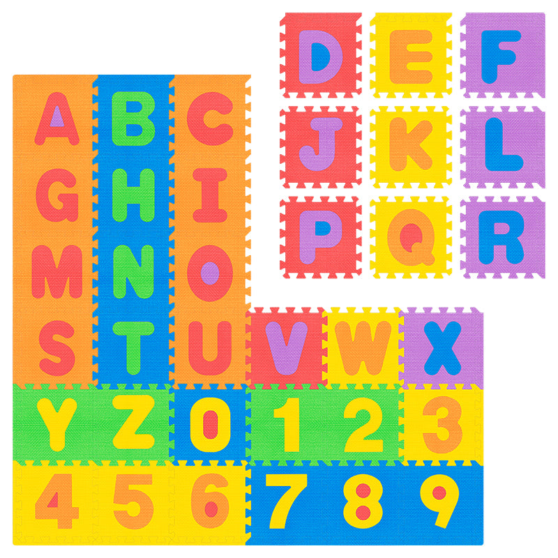 Covoraș educativ puzzle cu alfabet 180 × 180 cm din spumă EVA, 36 piese Rebel RBY-2253-36
