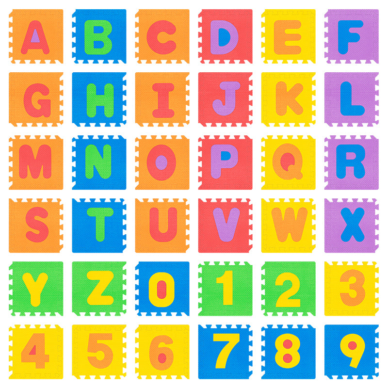 Covoraș educativ puzzle cu alfabet 180 × 180 cm din spumă EVA, 36 piese Rebel RBY-2253-36