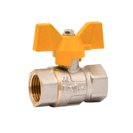 Robinet pentru gaz cu mâner fluture 1/2 inch cu filet interior-interior