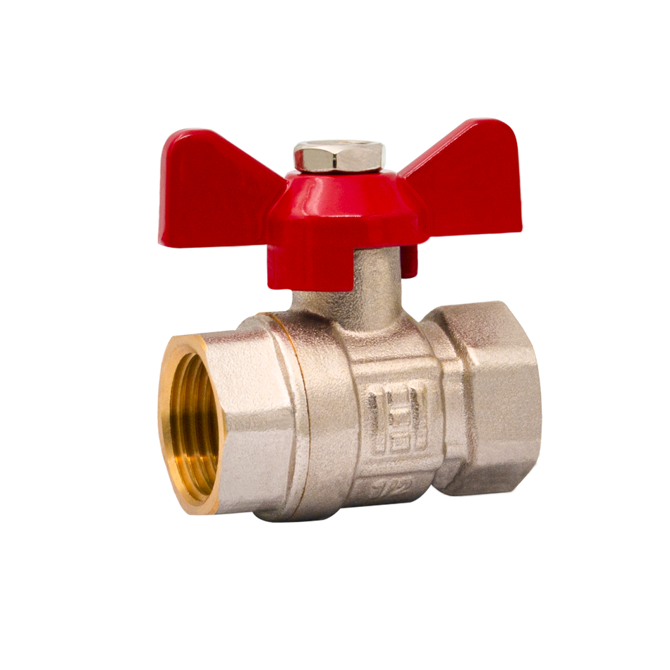 Robinet sferic Everline ECO cu mâner fluture 1/2" FF din alamă