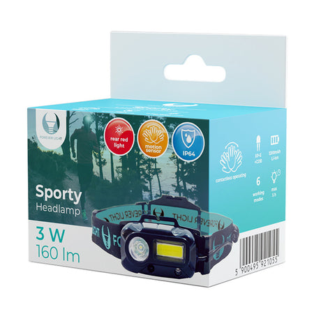 Lanternă frontală LED 3W + 3W COB, senzor, 1200mAh, IP64 RTV0800002