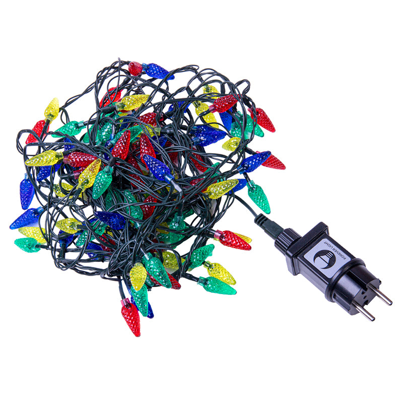 Instalație Crăciun 100 LED-uri RGB, 8 m, 8 moduri, conuri pin, Forever light RTV100177