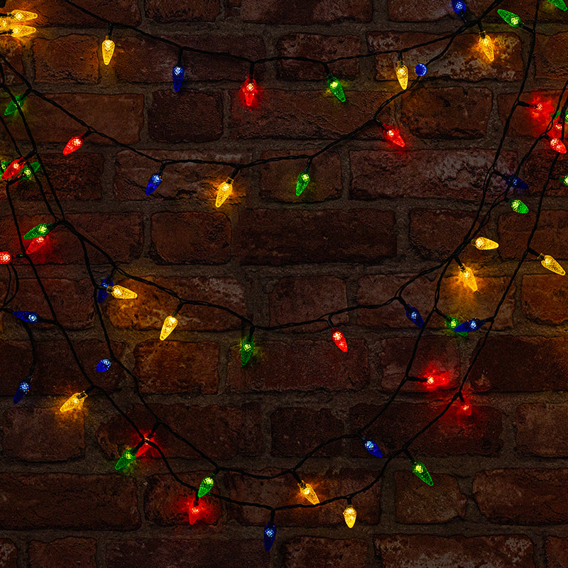 Instalație Crăciun 100 LED-uri RGB, 8 m, 8 moduri, conuri pin, Forever light RTV100177