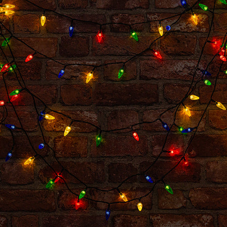 Instalație Crăciun 100 LED-uri RGB, 8 m, 8 moduri, conuri pin, Forever light RTV100177