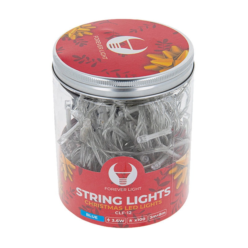 Instalație Crăciun 100 LED-uri albastre, 8 m, 8 moduri, Forever light RTV100196