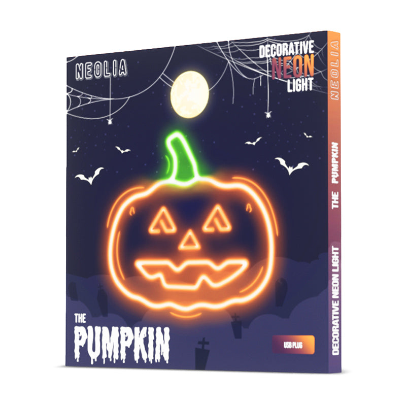 Reclamă luminoasă neon LED verde/portocaliu Halloween, USB, Forever light RTV100273
