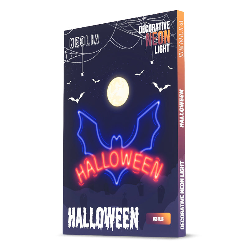 Reclamă luminoasă neon LED, roșu/albastru, Halloween, USB, Forever light RTV100280