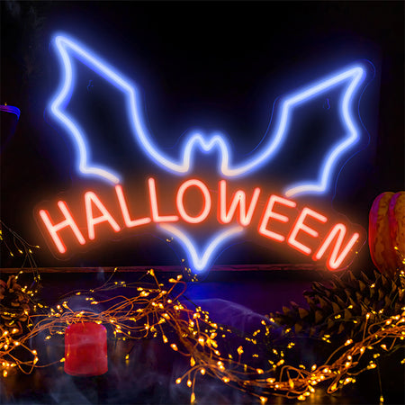Reclamă luminoasă neon LED, roșu/albastru, Halloween, USB, Forever light RTV100280