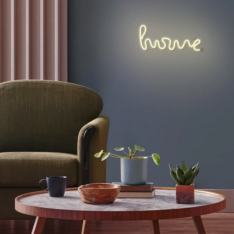 Lampă LED decorativă model Home, alb cald, neon, Forever light RTV100300