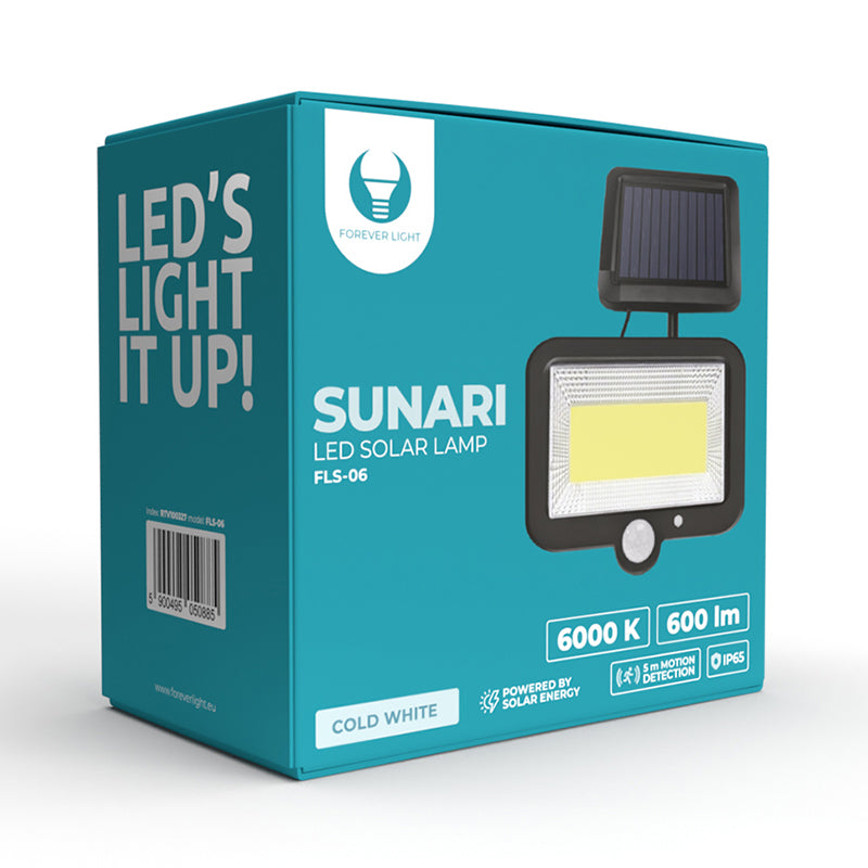 Reflector LED 8W solar, senzor mișcare, IP65 Forever light RTV100327