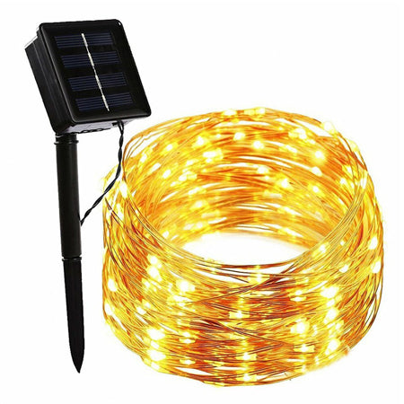 Șir iluminat cu încărcare solară IP44 alb cald 22 m Forever light RTV100387