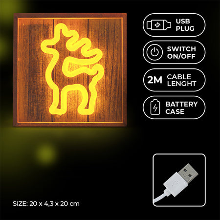 Decorațiune Crăciun model ren, iluminat LED 3000K, alimentare USB Forever light RTV100425