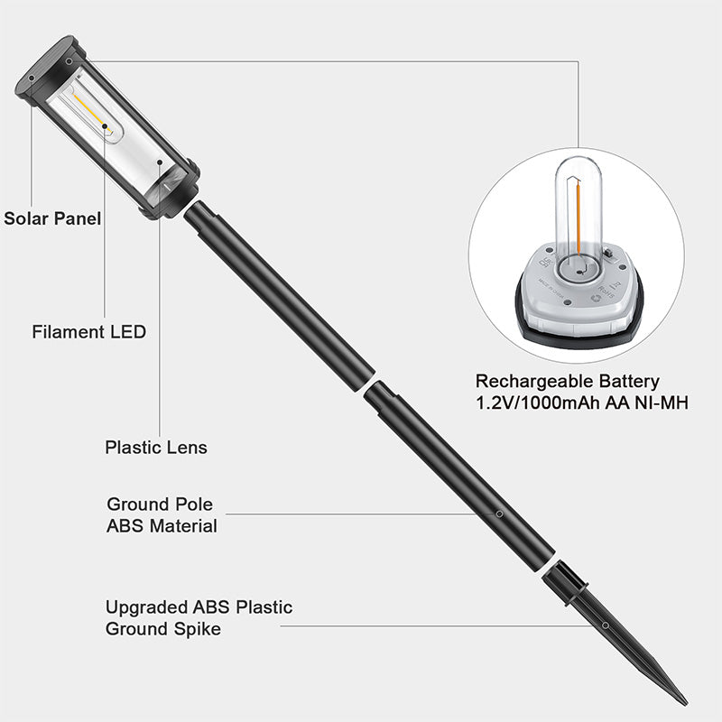 Lampă LED solară grădină 3000K, IP44, încărcare solară, Forever light RTV100526