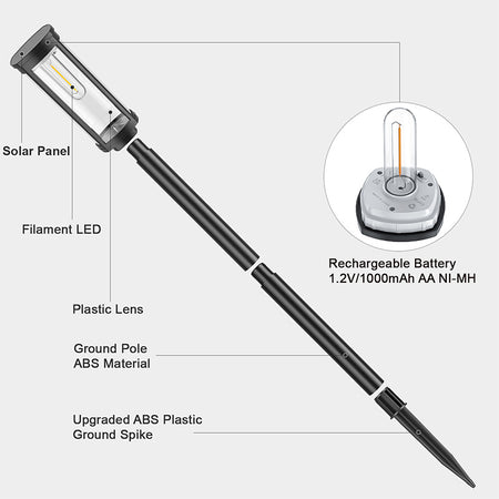 Lampă LED solară grădină 3000K, IP44, încărcare solară, Forever light RTV100526