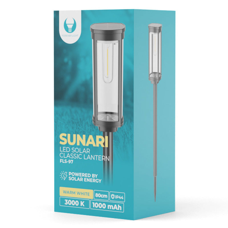 Lampă LED solară grădină 3000K, IP44, încărcare solară, Forever light RTV100526