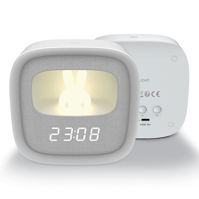 Ceas deșteptător cu lumină veghe, alarmă touch, figurina iepure, Forever light RTV100554