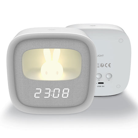 Ceas deșteptător cu lumină veghe, alarmă touch, figurina iepure, Forever light RTV100554