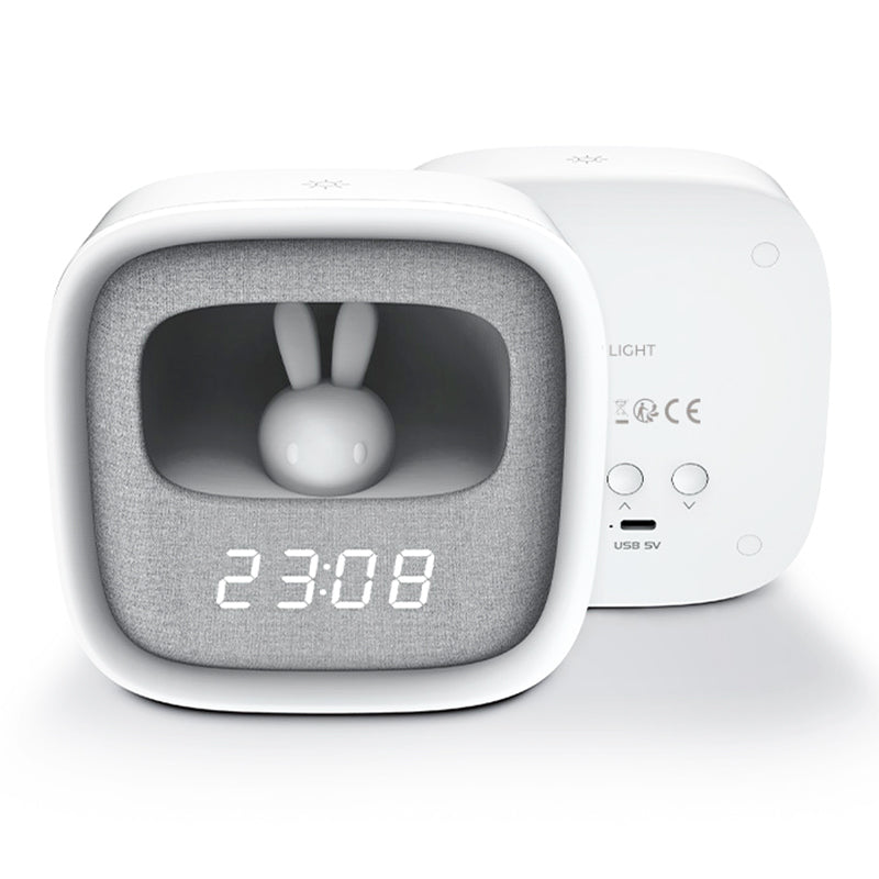 Ceas deșteptător cu lumină veghe, alarmă touch, figurina iepure, Forever light RTV100554