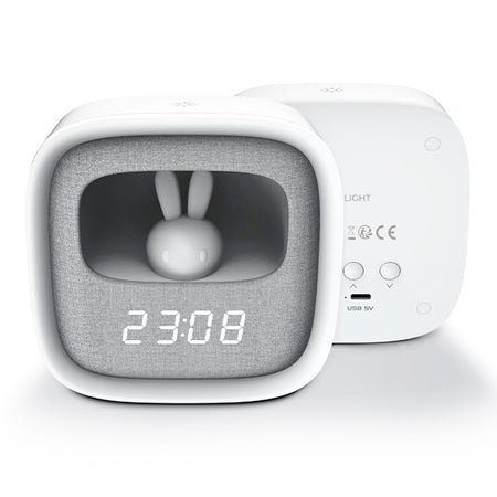Ceas deșteptător cu lumină veghe, alarmă touch, figurina iepure, Forever light RTV100554