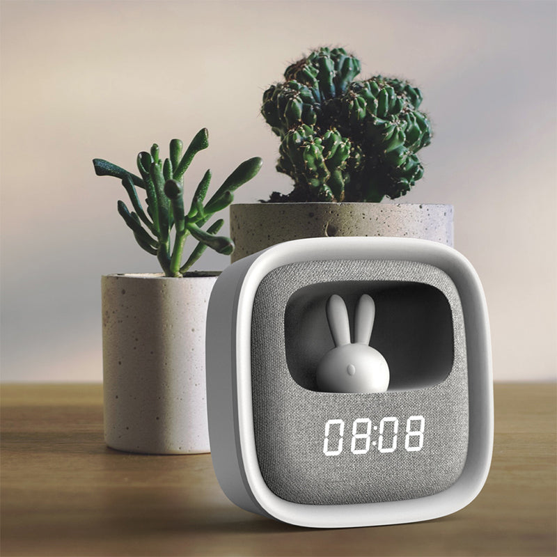 Ceas deșteptător cu lumină veghe, alarmă touch, figurina iepure, Forever light RTV100554