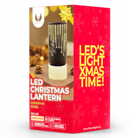 Lampă LED motiv Crăciun, timer, negru/auriu Forever light RTV200078