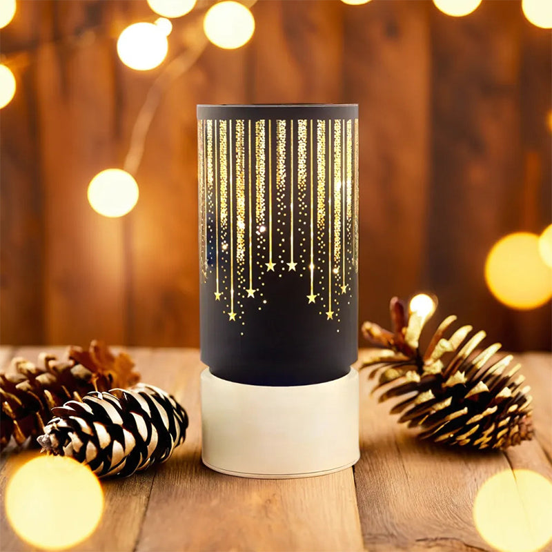 Lampă LED motiv Crăciun, timer, negru/auriu Forever light RTV200078