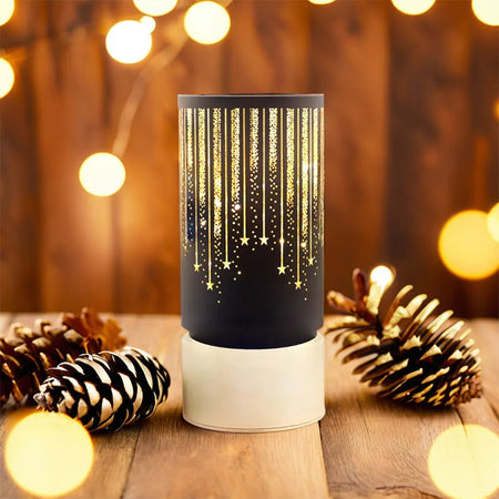 Lampă LED motiv Crăciun, timer, negru/auriu Forever light RTV200078